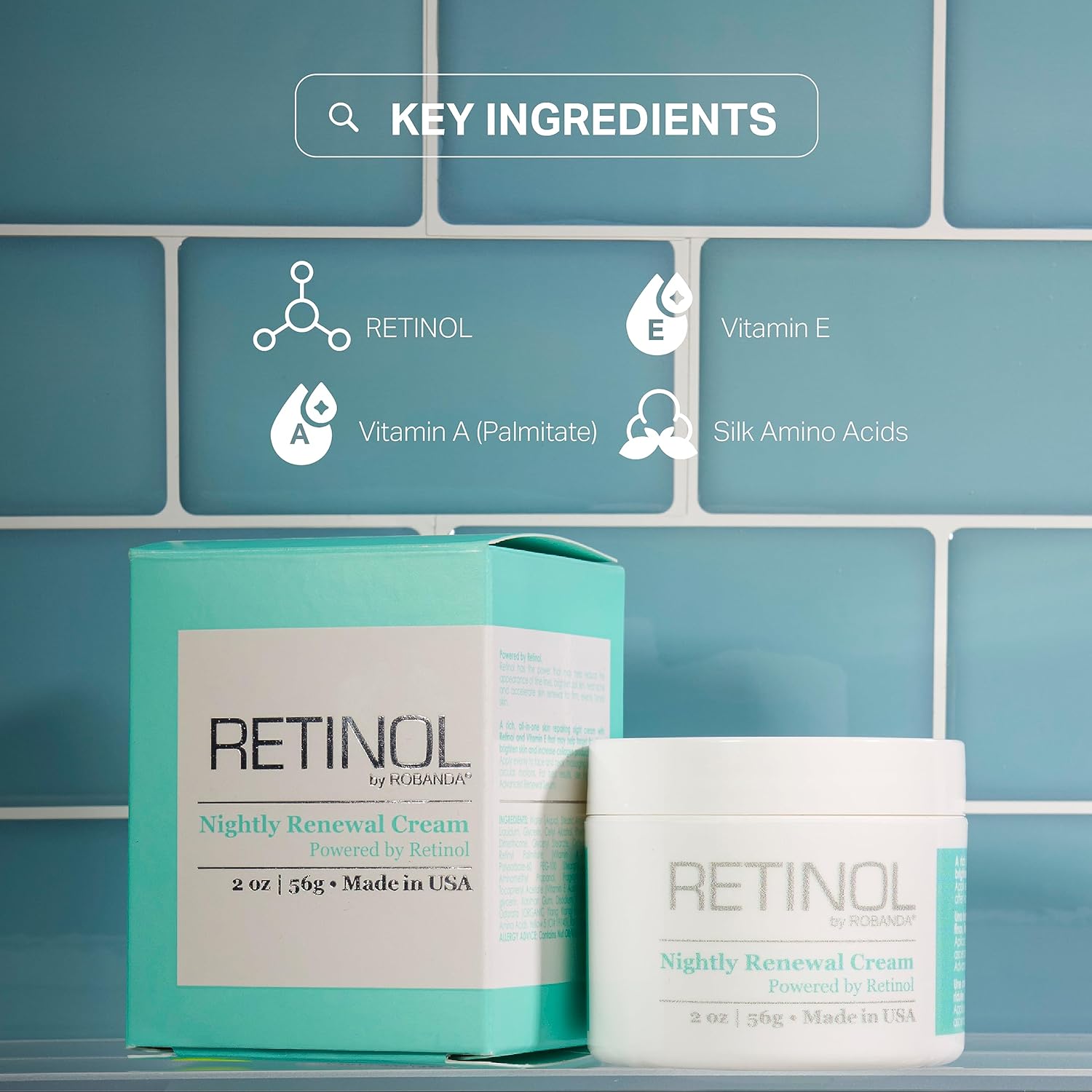 Robanda Retinol Night Renewal Anti-Aging Cream 2 oz
